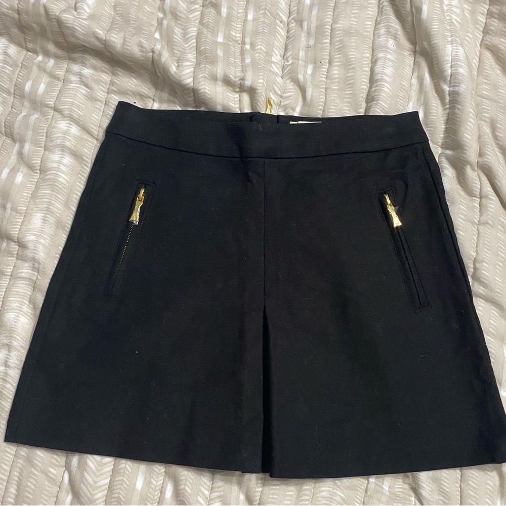Kate Spade black mini Zipper Accent Skirt, Girls Size 10 fashion designer Ny
